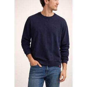 IZOD Navy Crewneck Sweatshirt Men’s Large Classic Logo Pullover